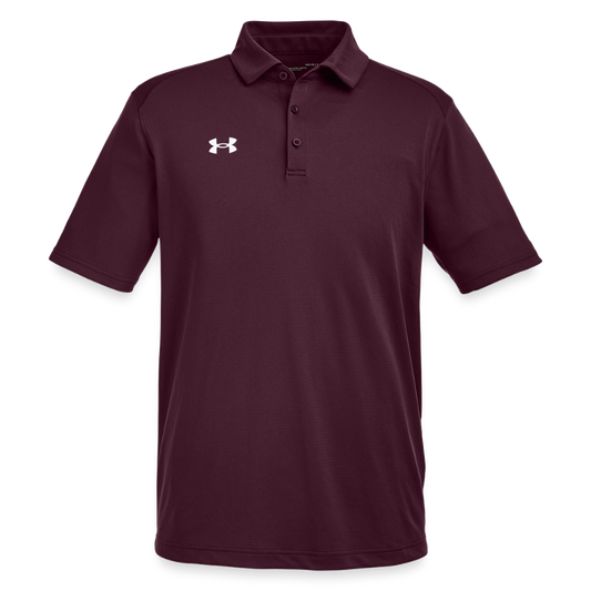 Under Armour Men's Tech Polo - maroon/white